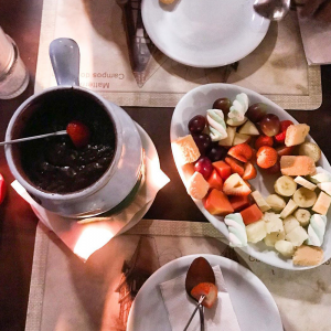 Foto do fondue de chocolate do restaurante Matterhorn